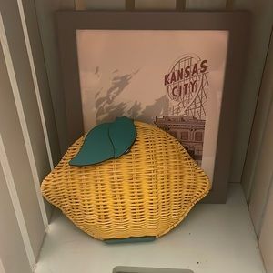 Kate spade lemon wicker crossbody novelty
